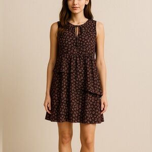 Libby Edelman Sleeveless Floral Tiered Dress S